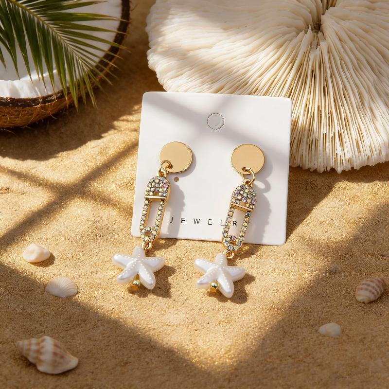 Bohemian Shell Pearl Drop Earrings Gold Plated Ocean Style Earrings For Women Beach Vacation Party Jewelry