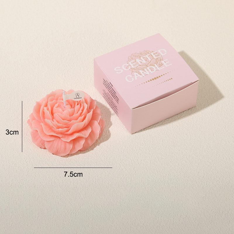 Peony Flower Aroma Candle 1PCS Indoor Accompaniment Handmade Scented Solid Wax Mother's Day Atmosphere Valentine's Day