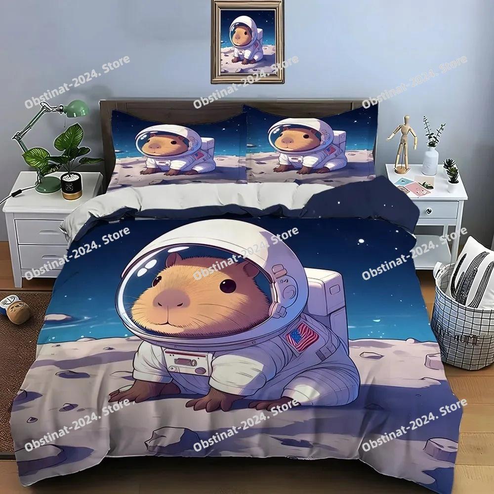3D Adorable Lovely Carton Capybara Print Beding Set Soft Duvet Cover featuring Pilowcases Adult People plus Children Beding Set Premium Gifts