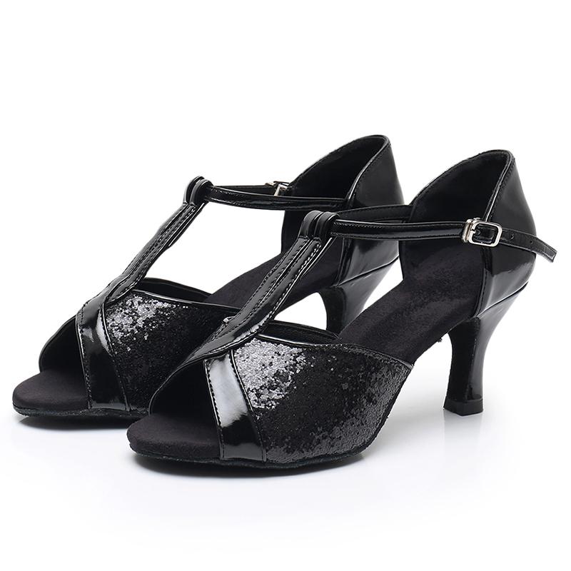 Women Tango Ballroom Latin Waltz Dance Girls Party Shoes High Heeled 7CM