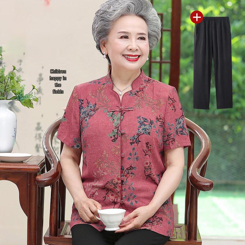 Elegant Women s Stand Collar Short Sleeve Shirt 2XL