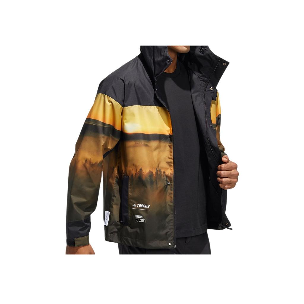 Adidas Terrex Logo Print Hooded Long Sleeve Jacket Men Jacket Yellow HE5207