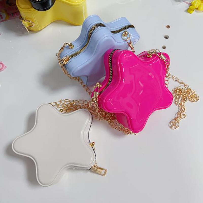 Lovely Star Children's PVC Shoulder Bags Cute Star Shape Baby Girls Crossbody Bag Candy Color Kids Small Coin Purse