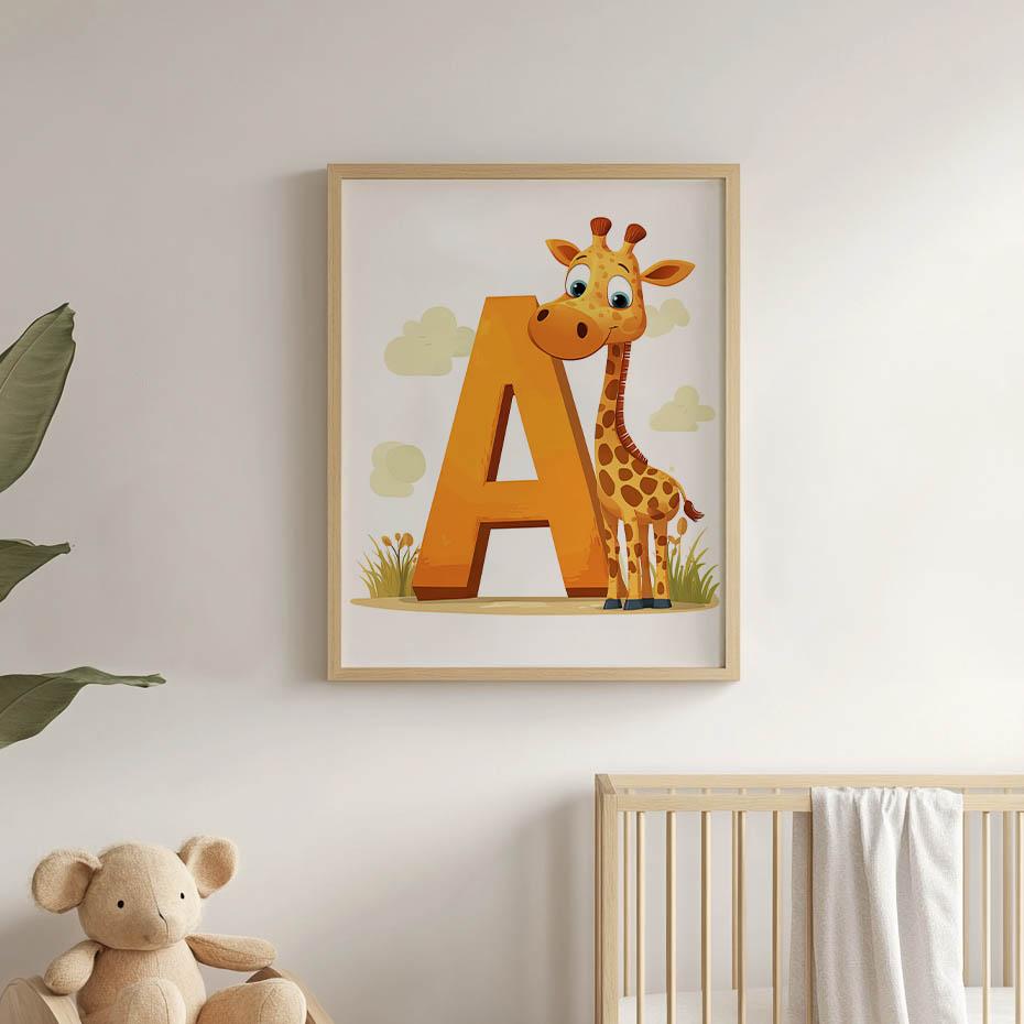 Plakat Żyrafowa Przygoda Plakat Żyrafowa Przygoda, 70X100 Cm, Bez Ramy, Płótno Premium Na Blejtramie