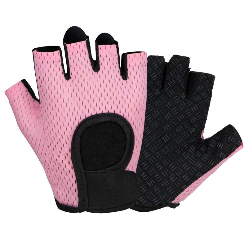 Fitness Gloves Anti Cocoon Wrist Protection Integrated Equipment Training Half Finger Iron Rolling Strength Training Sports Gloves S розовый