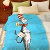 Book T-The Cat in the H-Hat Throw Flannel Throw Blanket, Lightweight Cozy, Durable Washable cute Cool