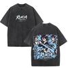 Manga Bleach Rukia Kuchiki Printed T Shirt Vintage Washed Streetwear Men Women Clothing Short Sleeve Casual 100% Cotton T-shirt