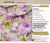 Tessuto Chiffon Crepe di Seta Francese Viola Romantico - Morbido, Non Trasparente, Stampa Primavera & Estate