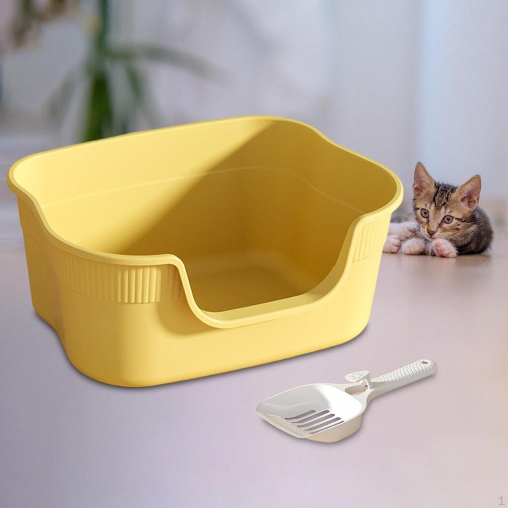 Cat Litter Box for Small and Large Cats Pet Supplies Kitty Pan Tray Toilet Sandbox