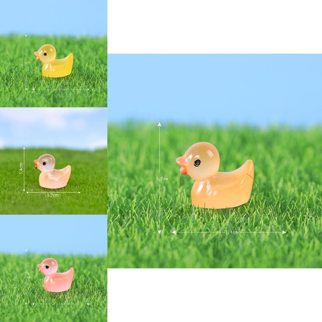 Playful Resin Duck Figurine With Luminous Glow For Unique Home Decorations