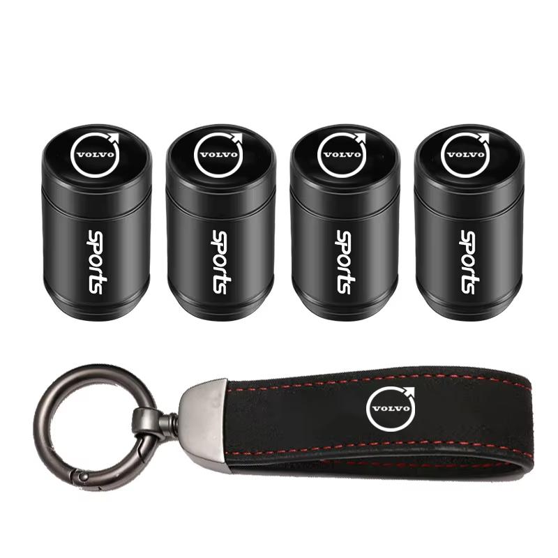 Car Logo Tire Valve Stems Cap Keychain Style Wheel Air Valve Cover For Volvo Xc60 Xc90 V40 V60 S60 V50 V90 S80 C40 XC40 V70 XC70