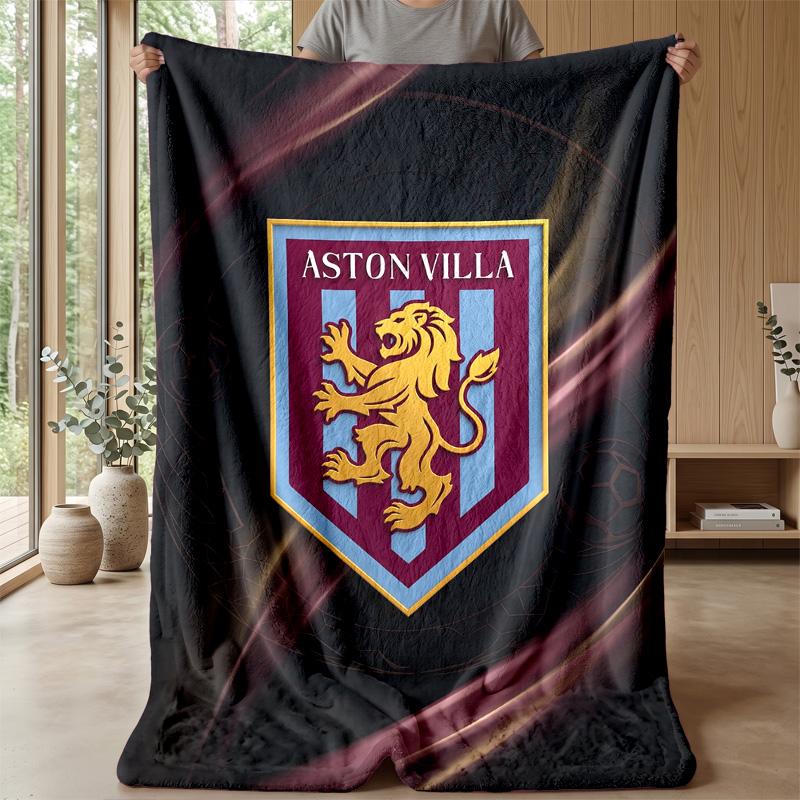 Aston Villa Football Soft Flannel Fleece Blanket Lightweight Cozy Warm Throw Blanket For Sofa Bed Home Decor