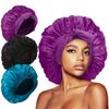 Wide Band Satin Bonnet, Silk-Like Hair Scarf for Women, Soft Sleep Cap for Curly & Frizzy Hair