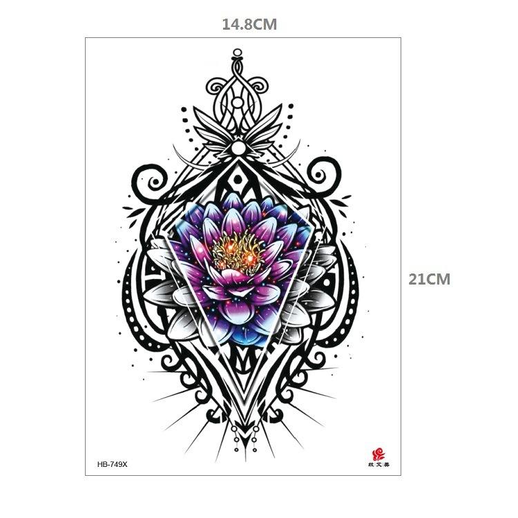 Clown Mouth Flower Body English Color Lion Tiger Half Arm Animal Pattern Water Transfer Simulation Tattoo Sticker