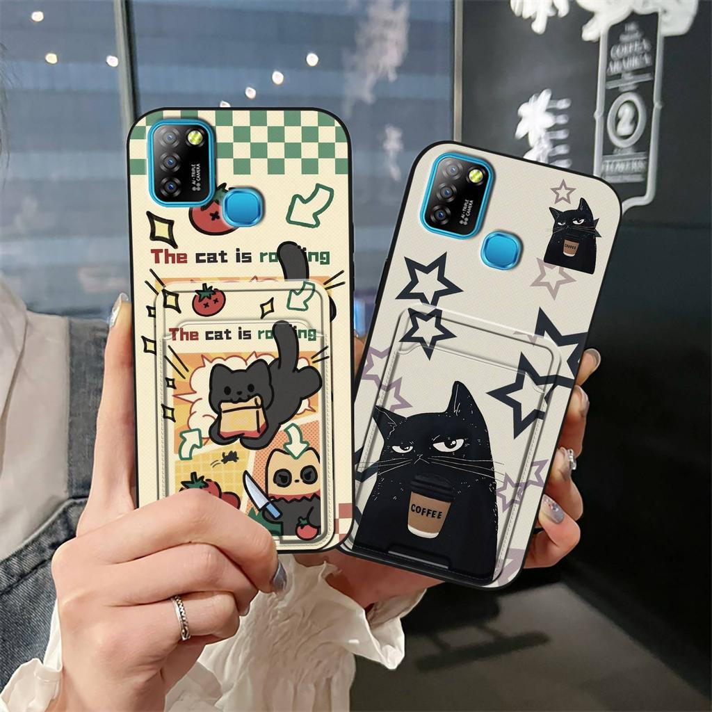 TPU protective Phone Case For infinix X657/Smart5/HOT10 lite Anti-dust Back Cover Cartoon Full wrap Card sleeve Silicone