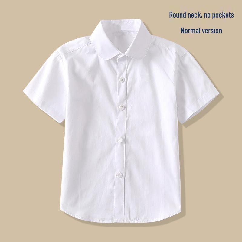 

Белая хлопковая футболка с коротким рукавом для девочек - Летняя школьная форма, стиль для выступлений 150 cm