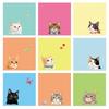 9pcs Set Macaron Style Animal Memo Pads Sticky Backing Small Notepads  Office Use