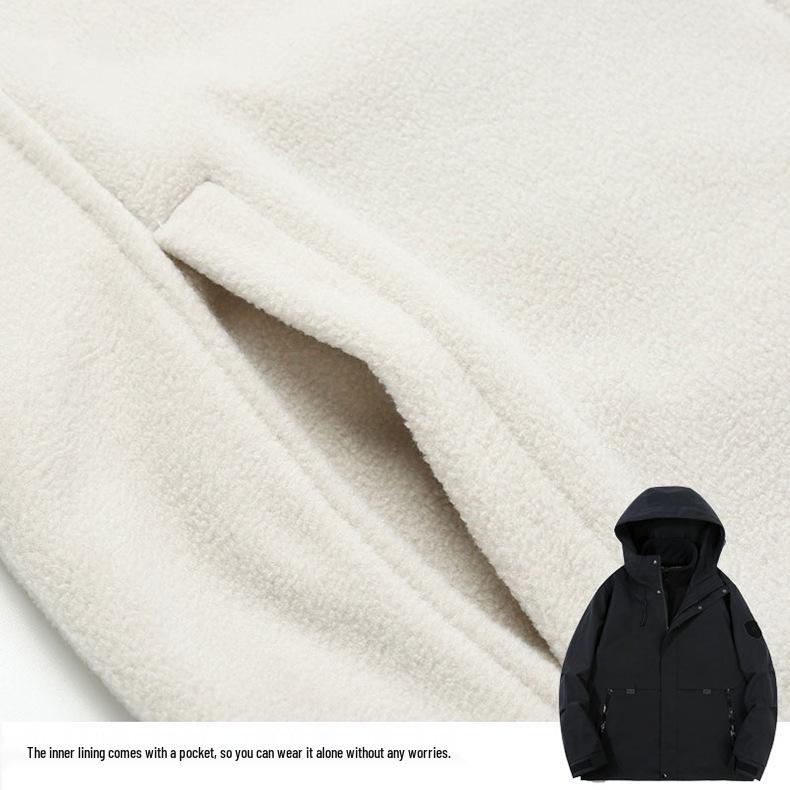 Unisex venkovní 3v1 větruodolná nepromokavá teplá bunda pro podzimní/zimní kempování a horolezectví