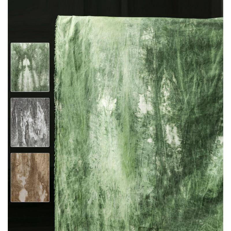 50x155cm Vintage Green Botanical Dye Fabric - Soft Lyocell Material for Spring/Summer Shirts, Dresses & Fashion Designer Fabric