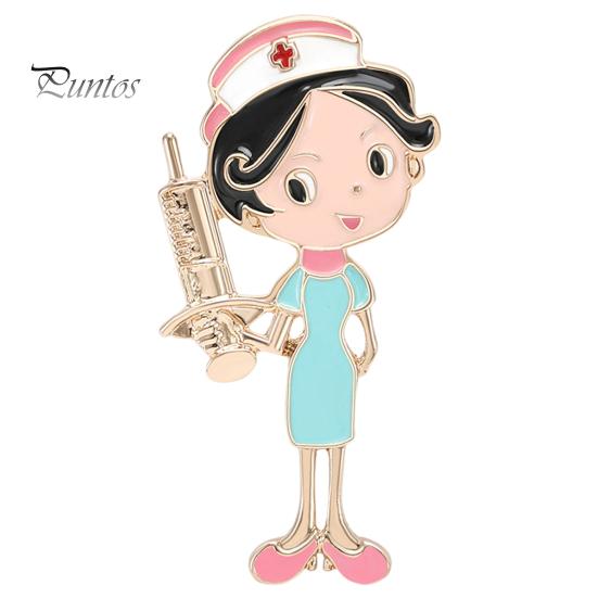 Nurse Brooch Cartoon Nursh Shape Exquisite Colorfast Anti-rust Anti-oxidation Smooth Coat Scarf Bag Hat Decoration Brooch Clothes Pin Jewelry