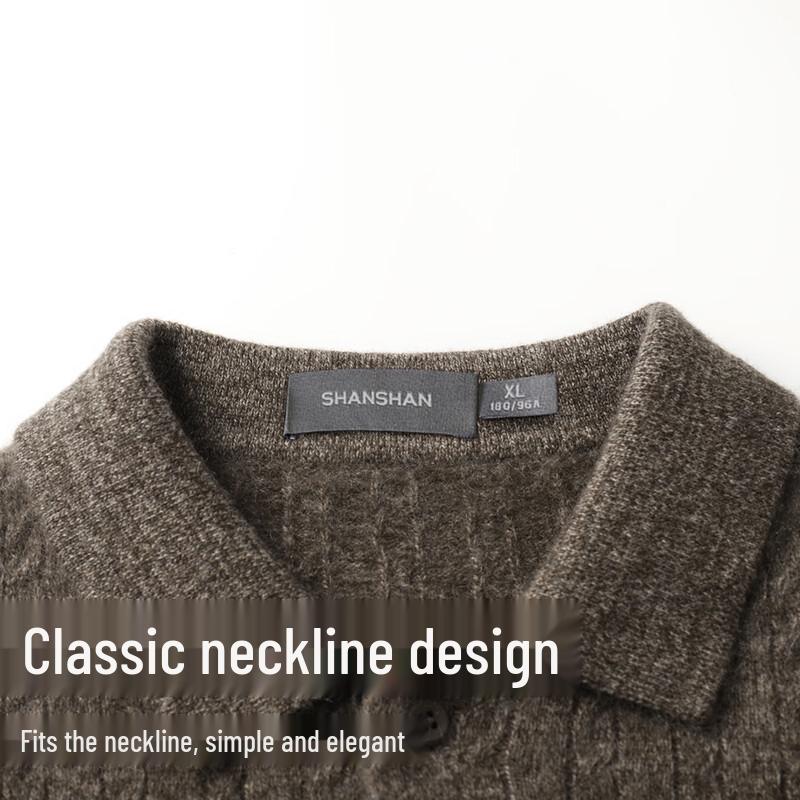 Shanshan Men's 90% Wool Cashmere Silk Blend Warm Pullover Sweater