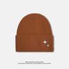 Autumn and Winter Hat Women's Rivet Star Versatile Large Head Circumference Warm Ear Protection Woolen Hat Thickened Face Small Knitted Hat