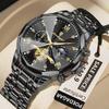 POEDAGAR Luxury Men Watch Top Original Waterproof Luminous Chronograph Man Wristwatch Stainless Steel Quartz Watches