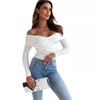 2024 Herbst/Winter Off-Shoulder Langarm Sexy T-Shirt - Neue Europäische & Amerikanische Mode für Frauen