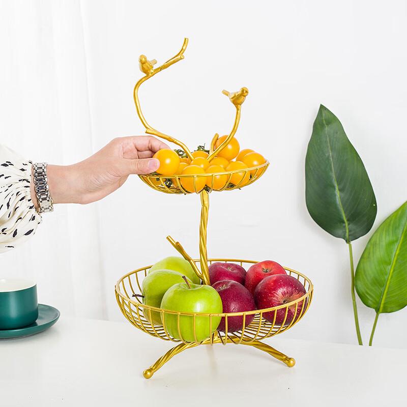 Nordic Creative Wrought Iron Double-Layer Fruit Plate