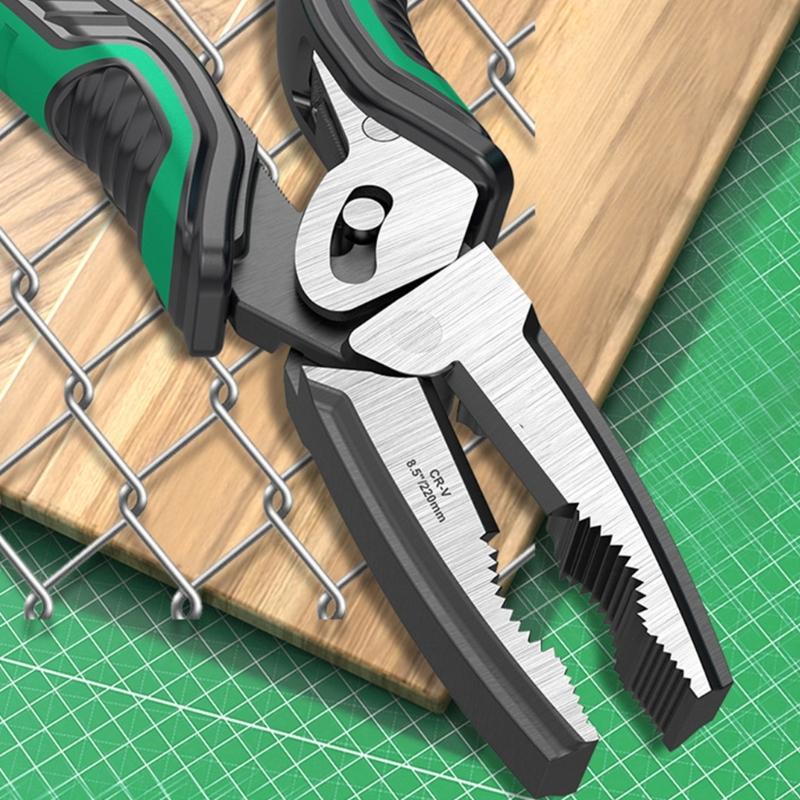 Multipurpose Steel Pliers 8.5Inch Eccentric Wire Cutter Hand Tool for Household Repairs and Industrial Applications