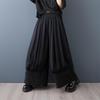 Black Plus Size Vintage High Waist Casual Loose Long Spring Autumn Wide Leg Pants Women Trousers