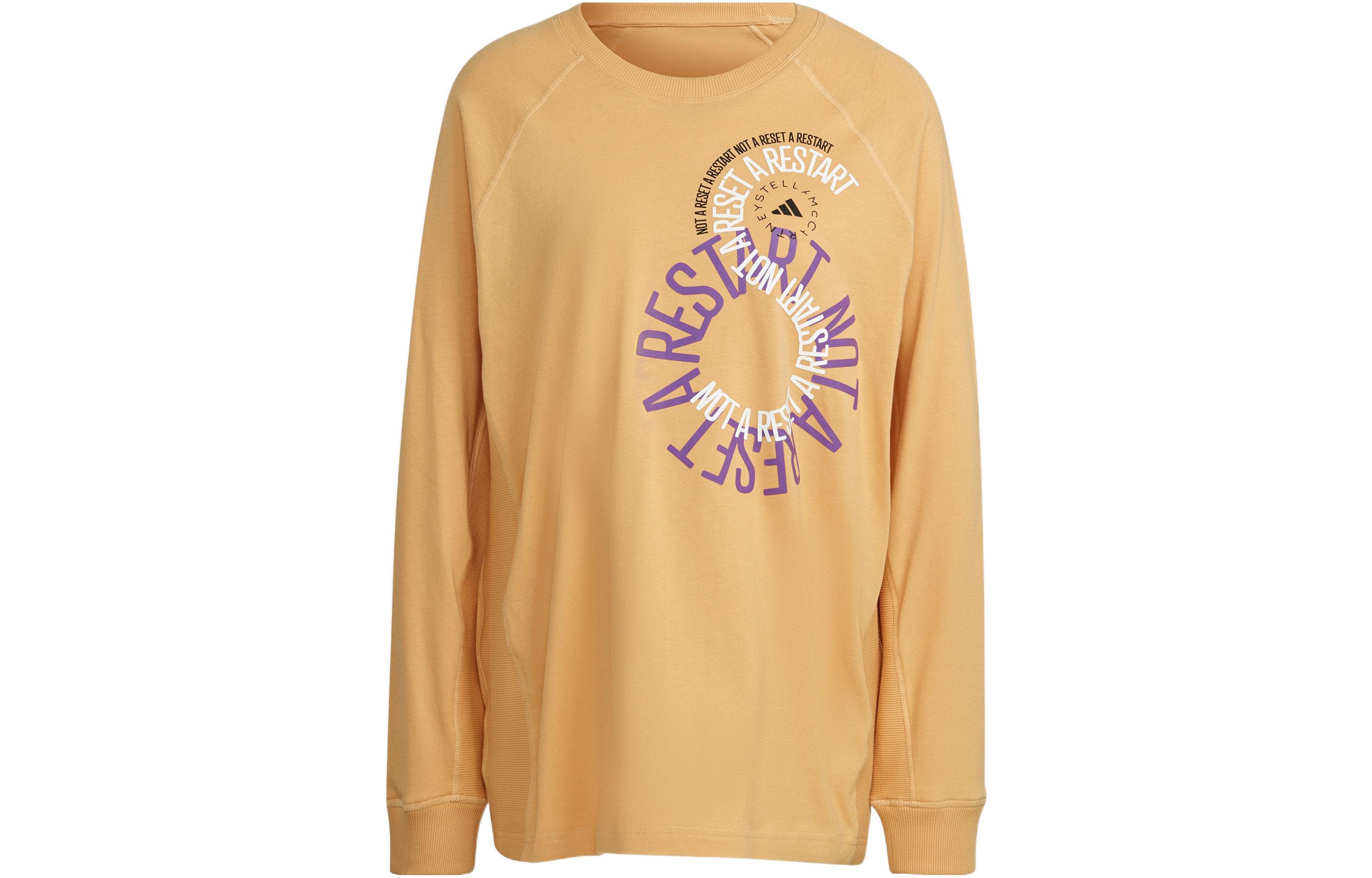 Adidas T Shirts Unisex Amber Yellow Crew Neck Moderate Straight Fit IB5894 M