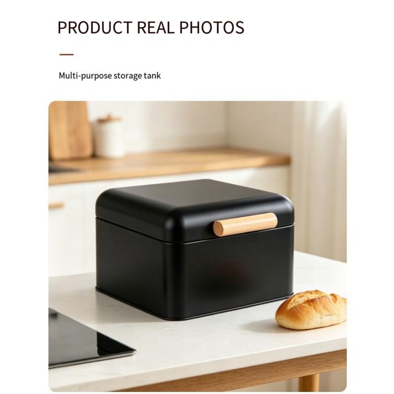 J1UL1N Retro-Style Bread Box, Small Entryway/Desktop Storage Box With High Cost-Performance Ratio, Flip-Top Square Storage Box