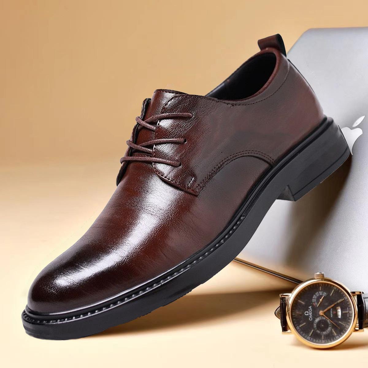 

Men s High-End Breathable Leather Lace-Up Loafers for Business, Wedding, or Summer Wear 44