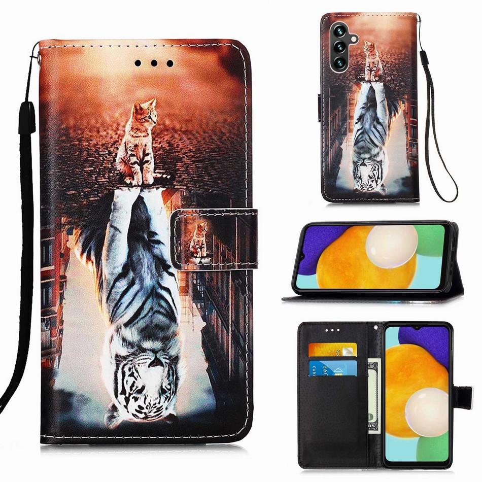 Cute Mandala Flip Phone Case For Samsung Galaxy A01 A02 A02S A03S A04 A04S A05 A05S A10 A10S Wallet Card Slot Protect Cover D03D