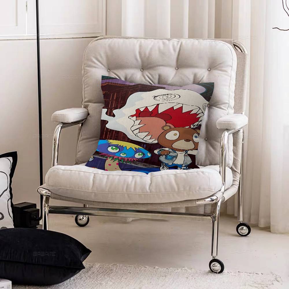 Rapper Singer Kanye West Pillow Covers Cartoon Sofa Decorative Home Double-sided Printing Short Plush Cute Cushion Cover