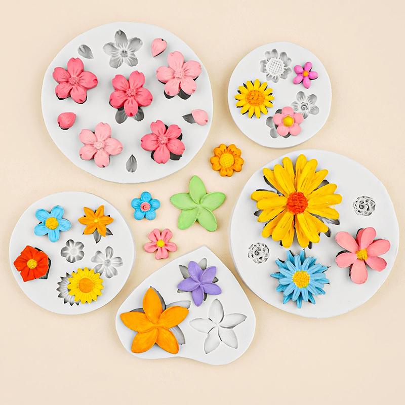 Daisy Flower Silicone Mold Fondant Mould Cake Decorating Tools Chocolate Gumpaste Candy Clay Moulds M2352