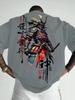 2026 New Summer Streetstyle Unisexs Tshirt Samurai Pattern Printing Oneck Short Sleeve Tops Highquality Trendy Streetwear Y2k