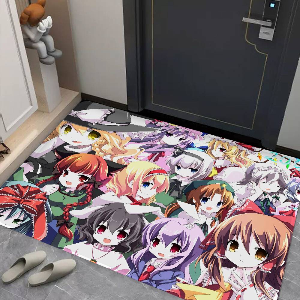 Classic T-Touhou P-Project Floor Mat INS Style Soft Bedroom Floor House Laundry Room Mat Anti-skid Household Carpets