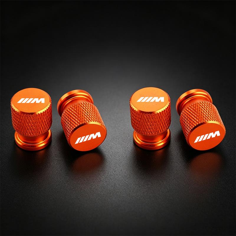 4Pcs Aluminum Car Wheel Tire Valve Caps Tyre Rim Stem Covers Airdust Waterproof For BMW M Performance Logo 1 3 5 Series X1 X3 X5 CD0