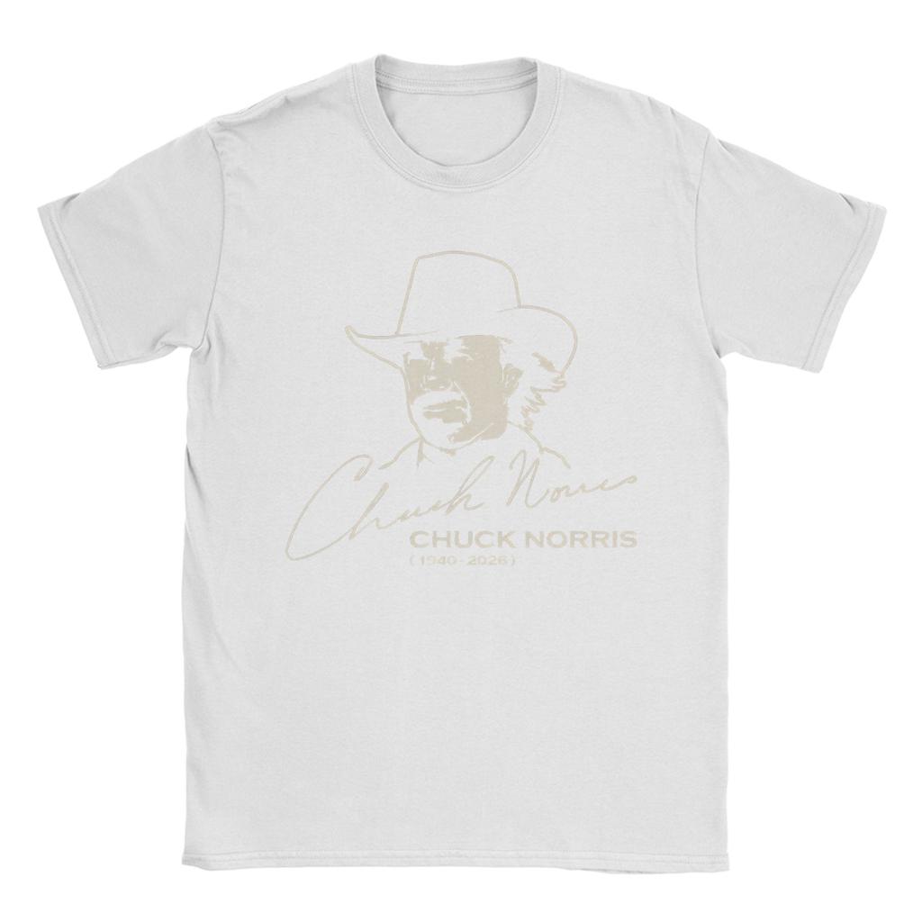 Magliette da uomo RIP Chuck Norris 100% Cotone Top Estive Streetwear Manica Corta Girocollo Divertenti Casual