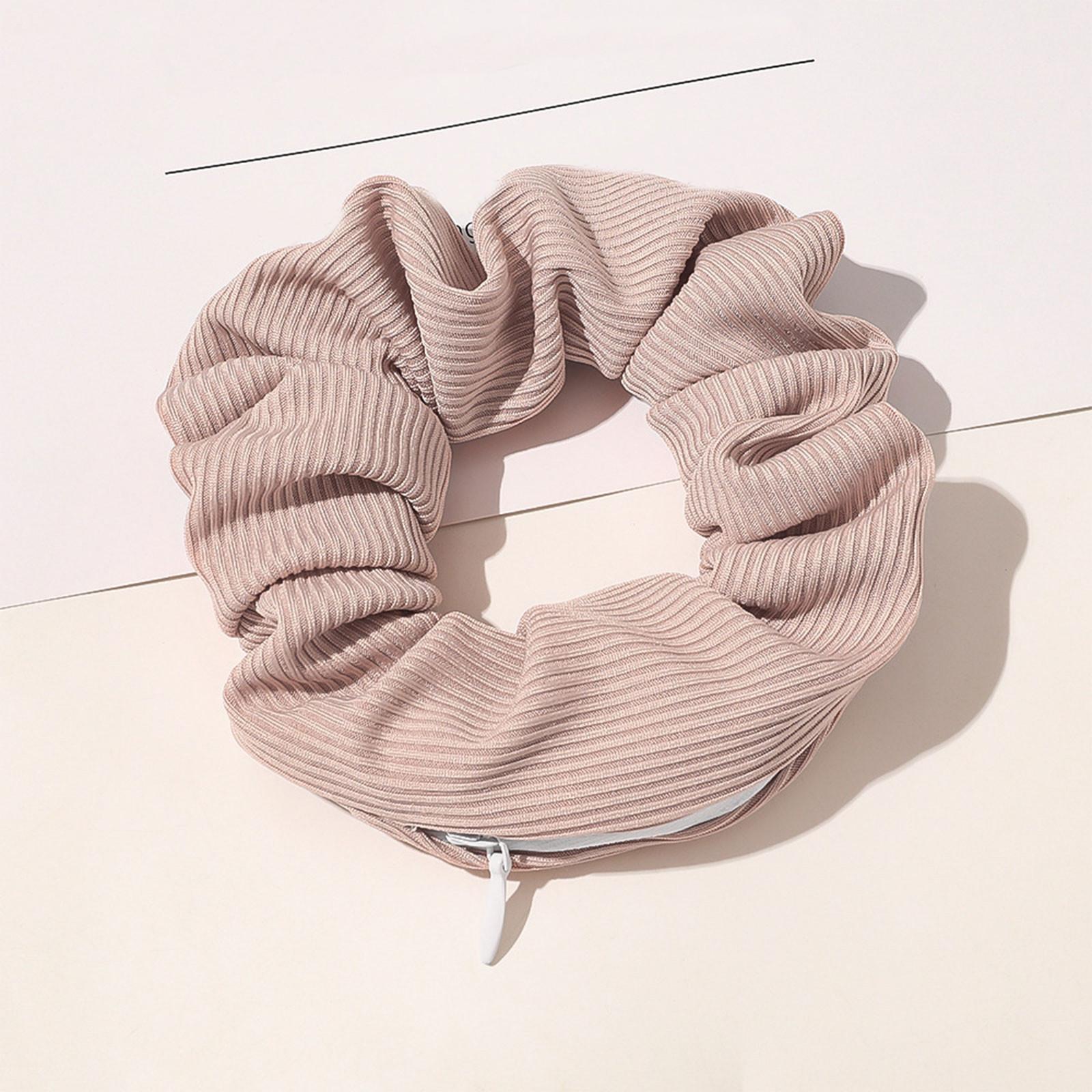 

Резинки для волос на молнии, карманные резинки для волос, бархатный браслет для волос со потайной молнией, сумка для хранения помады для ключей, эластичная лента для волос One Size