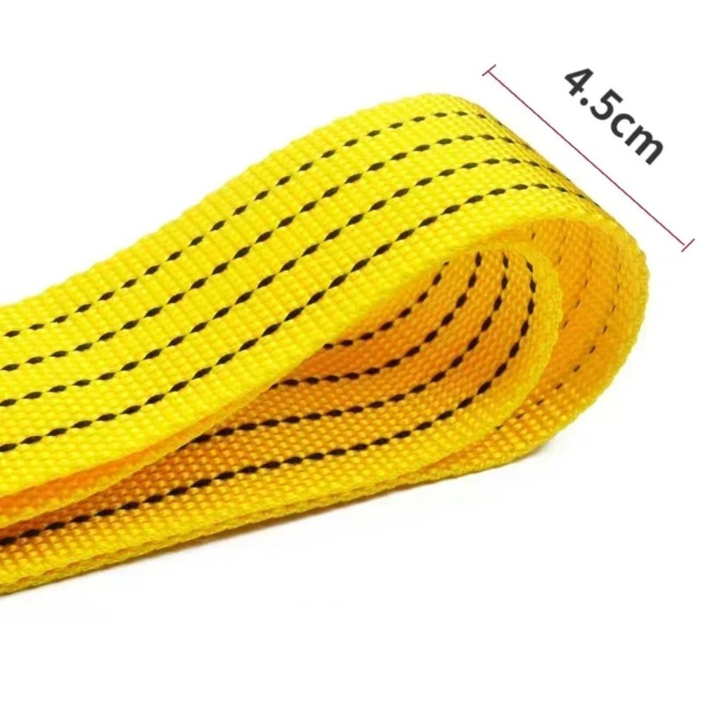 1pc 4M Car Tow Cable Heavy Duty 5 Ton Trailer Rope Towing Pull Rope Strap Hooks Van Road Recovery Car Accessories