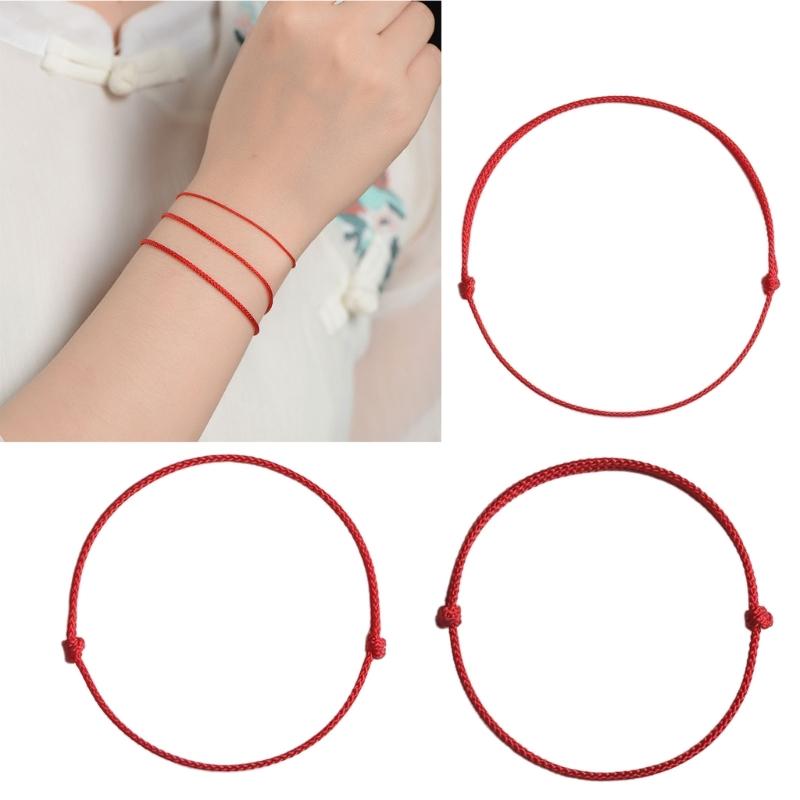 10 Pcs Minimalist DIY Red String Bracelet Adjustable Braid Rope Wristband Couple Jewelry Handmade Woven Bangle Jewelry