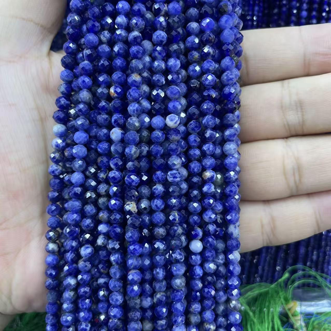 Натуральные граненые бусины из морганита, жадеита и камня с синими прожилками с зеленым флюоритом 2m(150 beads) approximately 37cm