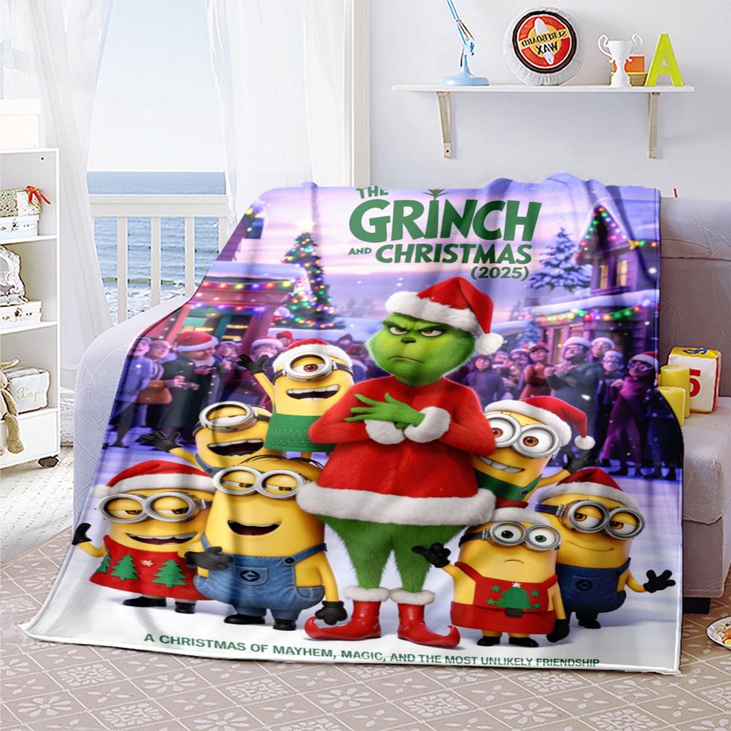 Christmas Gift Comedy Movie How the Grinch Stole Christmas blanket home warming, four season bed decoration sofa cover flannel throwing blanket K16