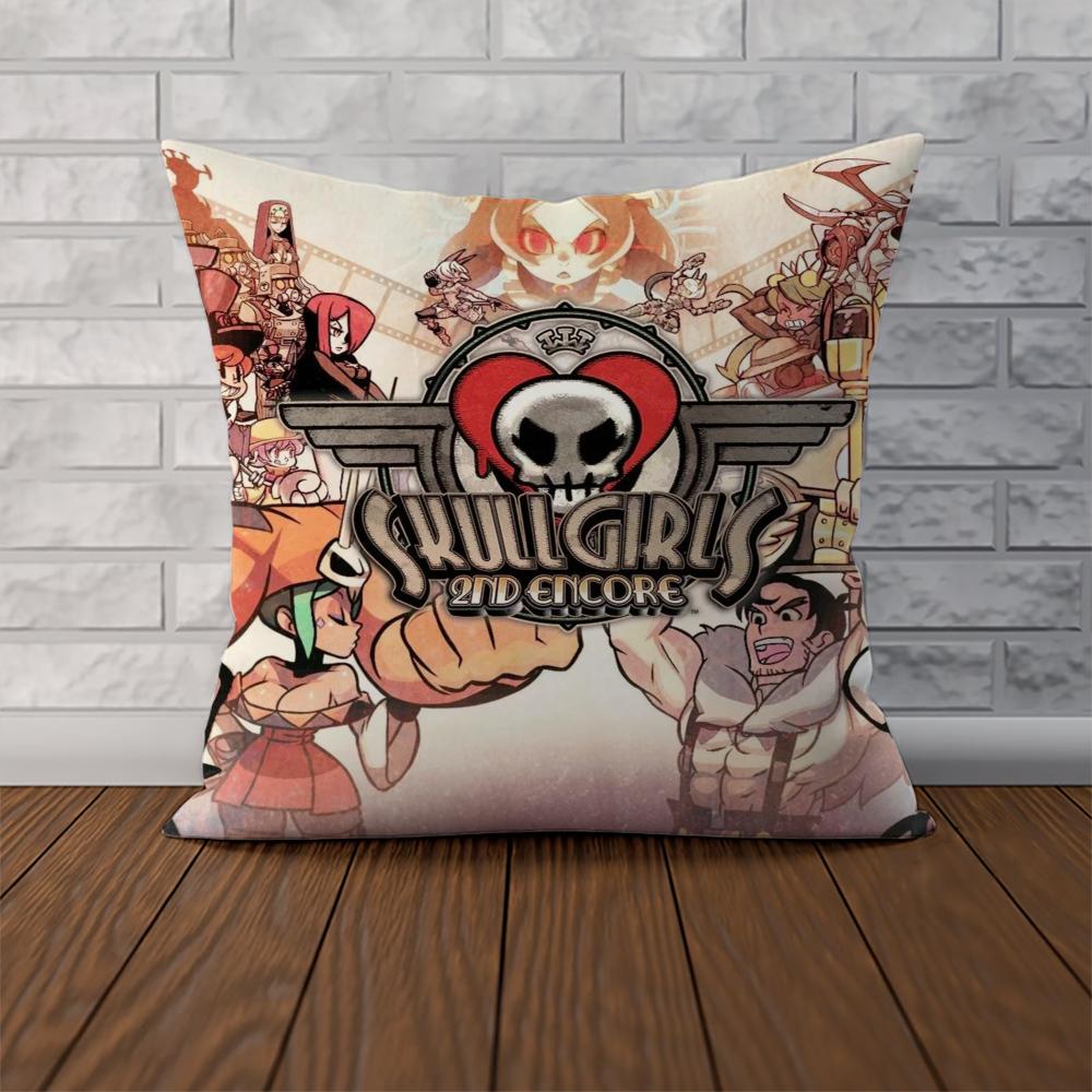 Skullgirls Pillow Case For Car Sofa Decorative Home Doublesided Print Plush Square Throw Pillow Cushion Cover