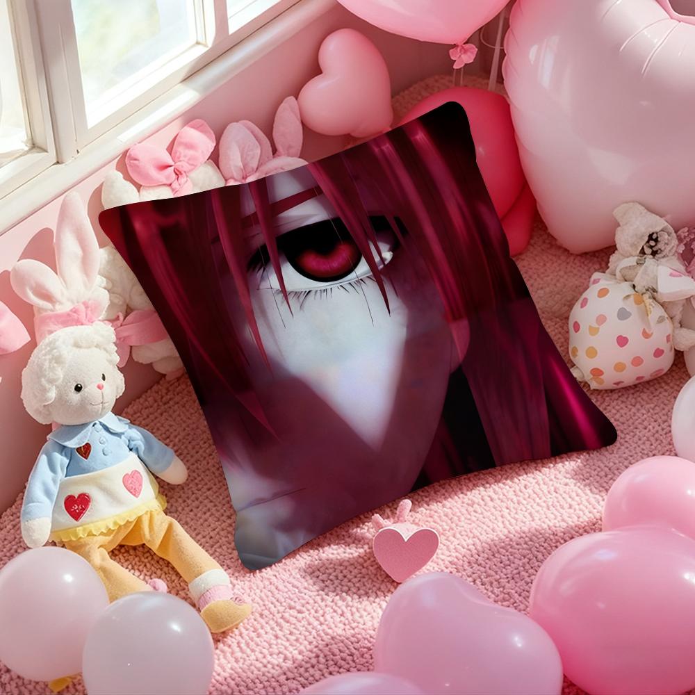 Anime E-Elfen L-Lied Cushion Cover Pattern Printed Pillowcase for Living Room Sofa Cushion Cover & Bedroom Decor