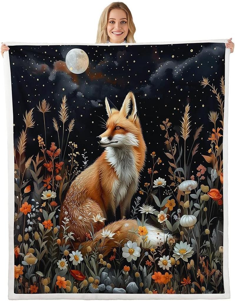Husky Dog Pattern Blanket Soft Fleece Throw Pet Lover Gift Home Decor Cozy Bedding for Dog Owners Living Room Decoration
