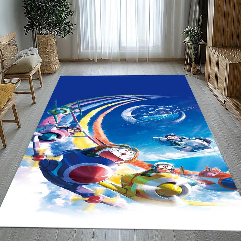 Dream Doraemon Cartoon Living Room Non-Slip Area Rug Soft Carpet for Bedroom Kids Playroom Sofa,Home Decor Doormat Gift